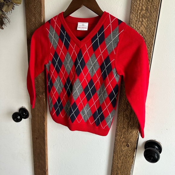 New Hanna Andersson 110 Boys V-Neck Argyle formal Sweater long 100% cotton soft - Picture 15 of 16